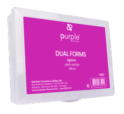 Purple Dual Forms Square Clear Nail Tips (120uni)